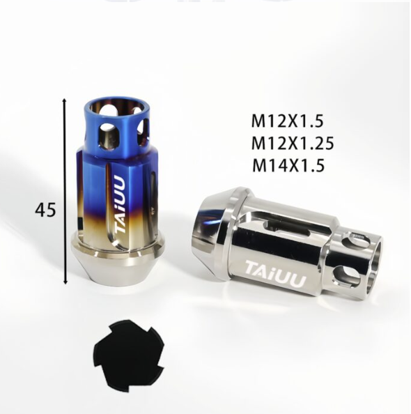 TIANIUM FORGED WHEEL LOCK LUG NUTS M12X1.5 M12X1.25 M14X1.5 SUIT TO TOYOT HONDA MAZDA FORD KIA TESLS