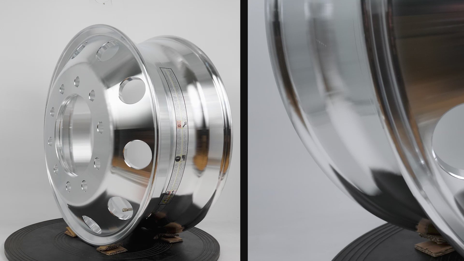 24.5x8.25 Truck Wheels Forged Aluminum Rims Both-Side Mirror Polished